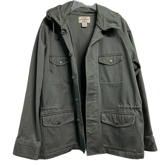 Polo Jeans by Ralph Lauren (EUC) Hooded Cargo Jacket 100% Cotton, Size Large - Picture 2 of 16